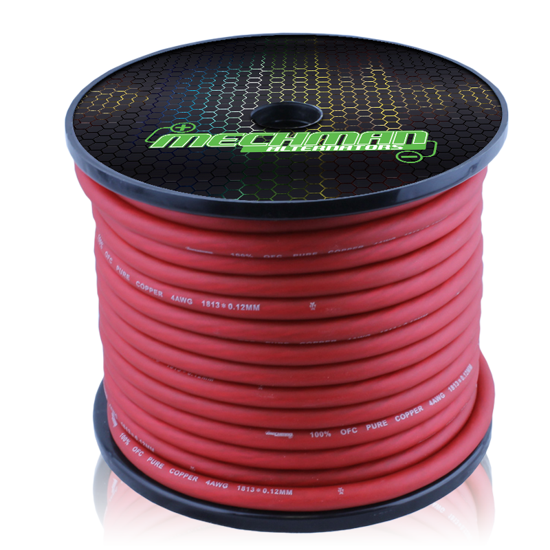 Mechman 8 AWG Red OFC pure copper power cable - 150ft Spool