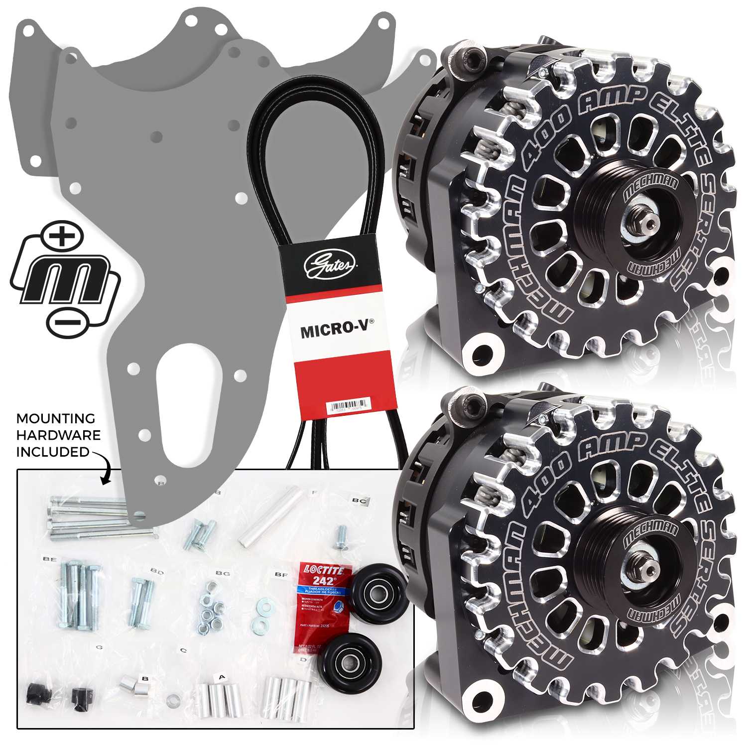Mechman 800 Amp Black Dual Alternator Kit for 2005 - 2013 GM