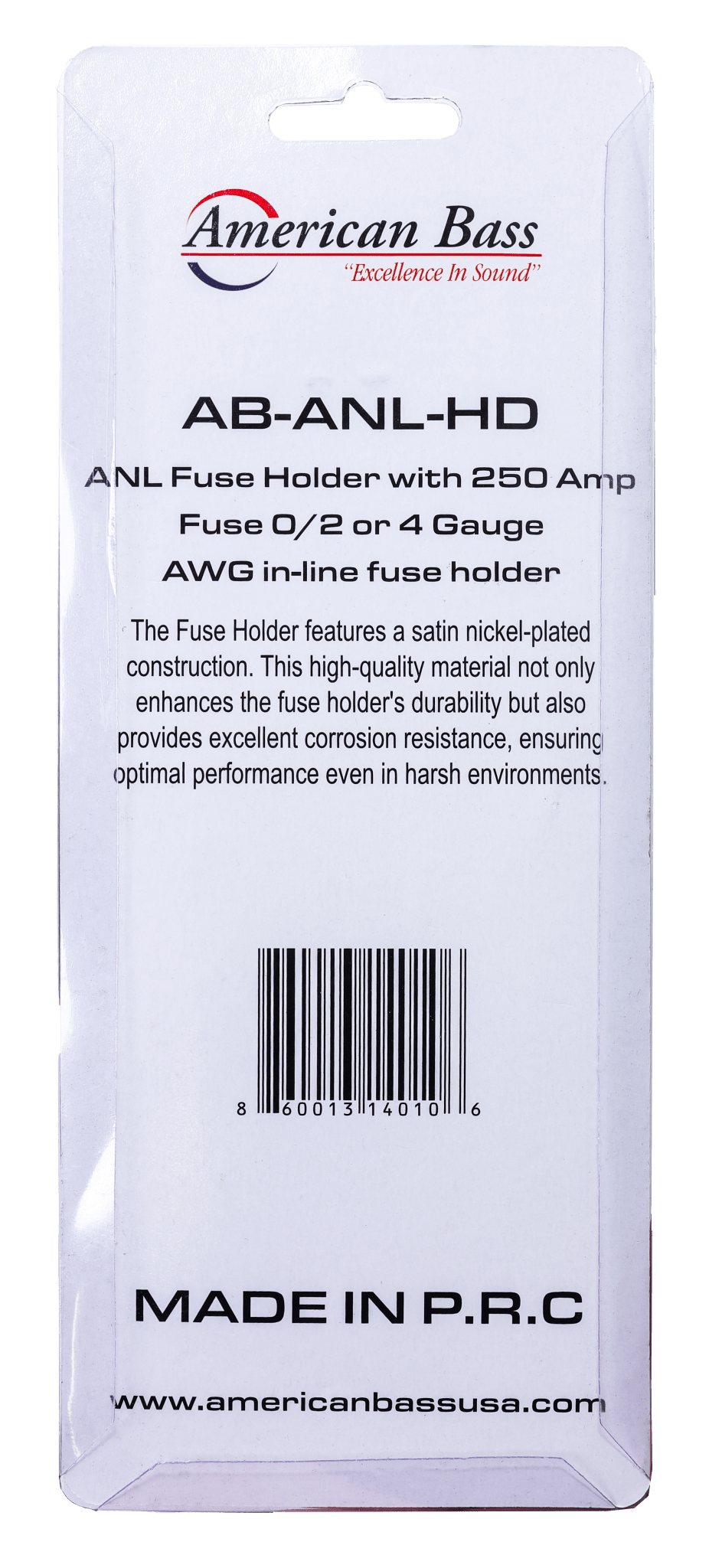 American Bass ANL Fuse Holder with 250 Amp Fuse (0/2 or 4 Gauge)