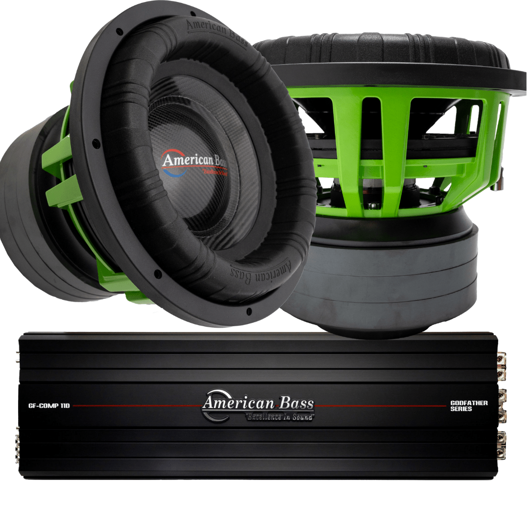 American Bass Power Pack: 2 Godzilla 12 Subwoofers + Godfather Comp 11D Amplifier