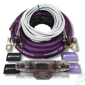 Rhyno 99 Series 1/0 awg OFC Amplifier Wiring Kit (Customize Your Colors)