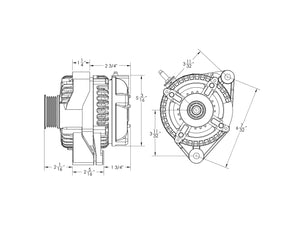 170 amp high output racing alternator for Toyota Supra 1JZ 2JZ