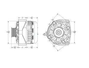 High output 370 Amp Black Billet  Alternator for 14-18 GM Silverado Sierra Suburban Tahoe Escalade