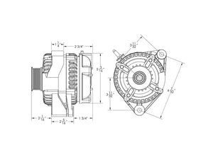 170 amp high output racing alternator for Toyota Supra 1JZ 2JZ - BLACK