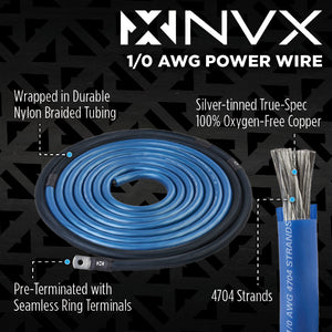 NVX 1/0 AWG 2-channel OFC Amplifier Kit (With Speaker Wire + RCA)