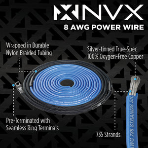 NVX 8 AWG 2-channel OFC Amplifier Kit (With Speaker Wire + RCA)