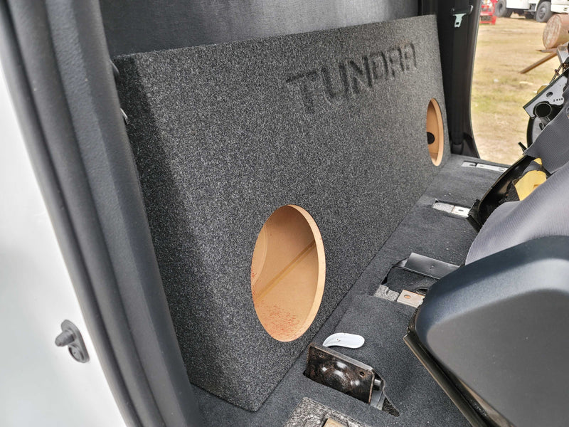 2014-23 TUNDRA CREW MAX DUAL 10 OR 12 SEALED SUBWOOFER BOX (BEHIND THE SEAT)