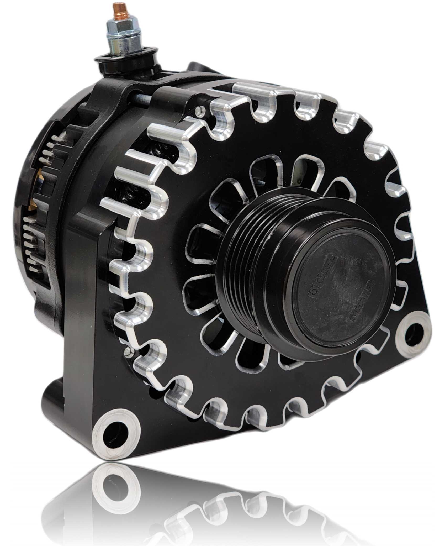 250 Amp Billet Racing Alternator for C7 Corvette - Black Anodized