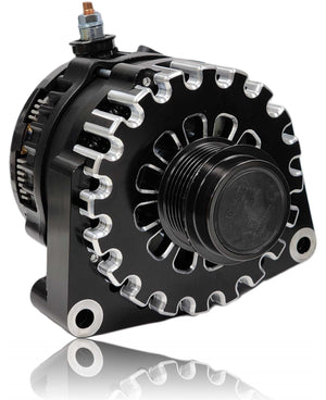 250 Amp Billet Racing Alternator for C7 Corvette - Black Anodized
