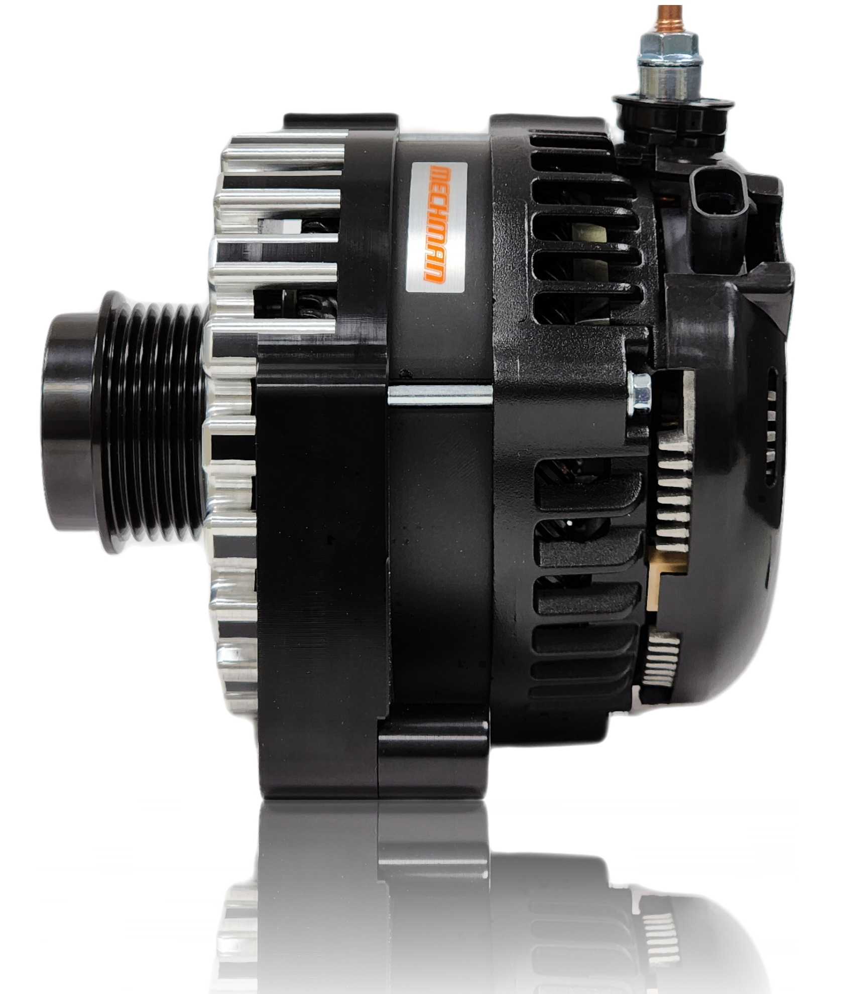 250 Amp Billet Racing Alternator for C7 Corvette - Black Anodized