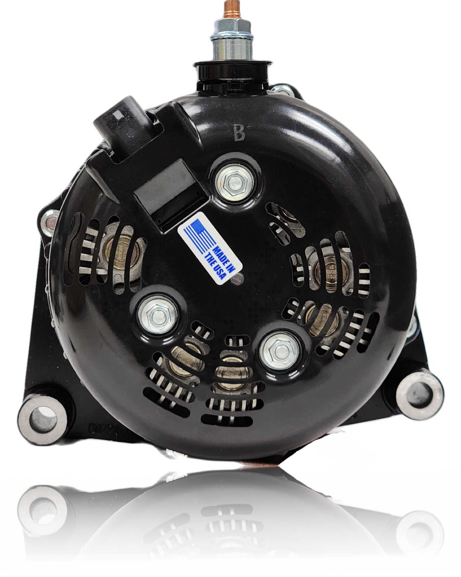 250 Amp Billet Racing Alternator for C7 Corvette - Black Anodized