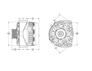 250 amp Large Case H.O. Marine alternator for late model GM LS engines