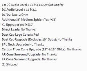 (Open Box) DC Audio Level 4 12 M3 1400w Subwoofer