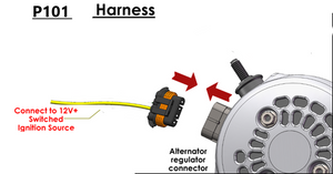 370-amp Billet Elite Series Large Case alternator for early 5.9L Cummins - 1 Wire Turn On