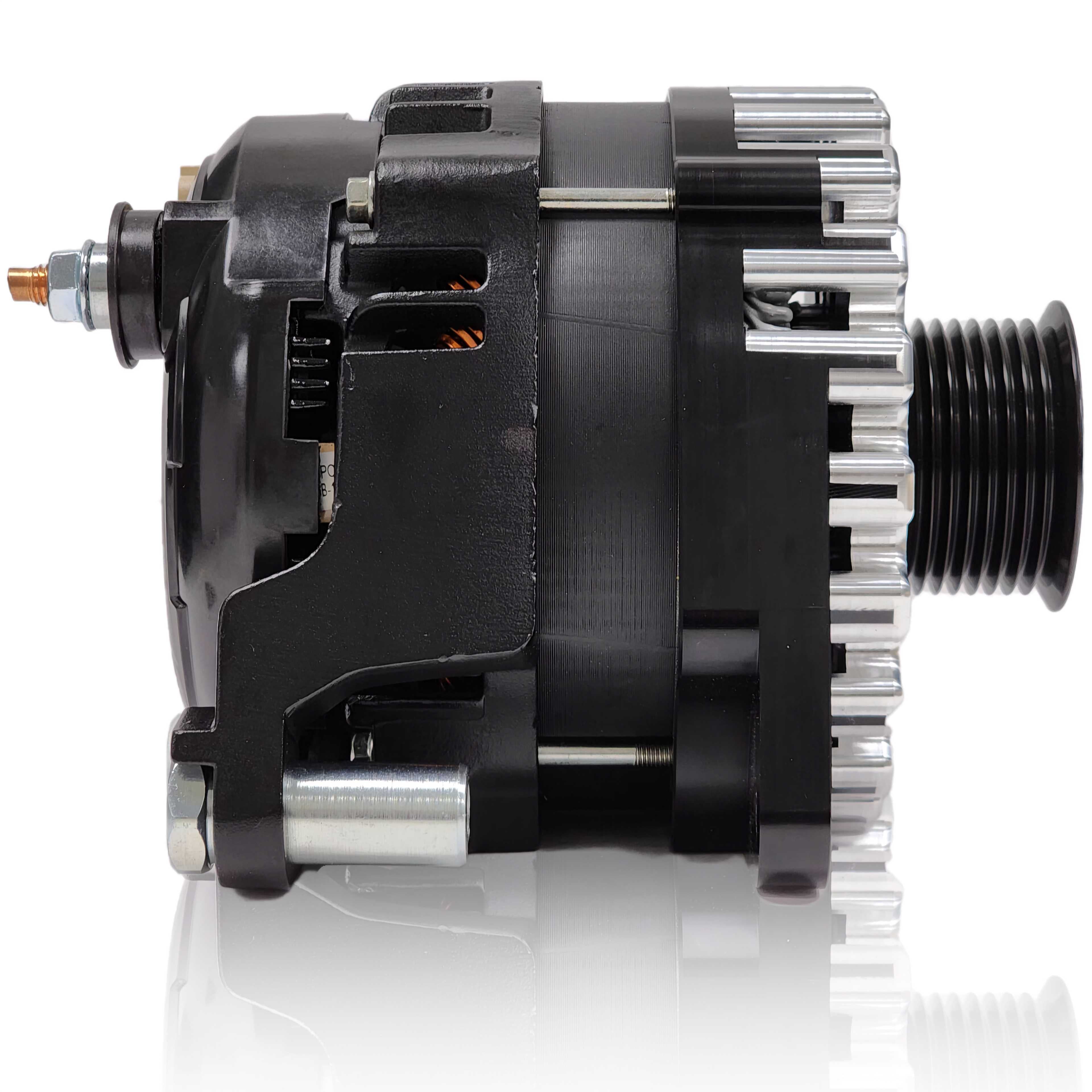 370-amp Billet Elite Series Large Case alternator for early 5.9L Cummins - 1 Wire Turn On