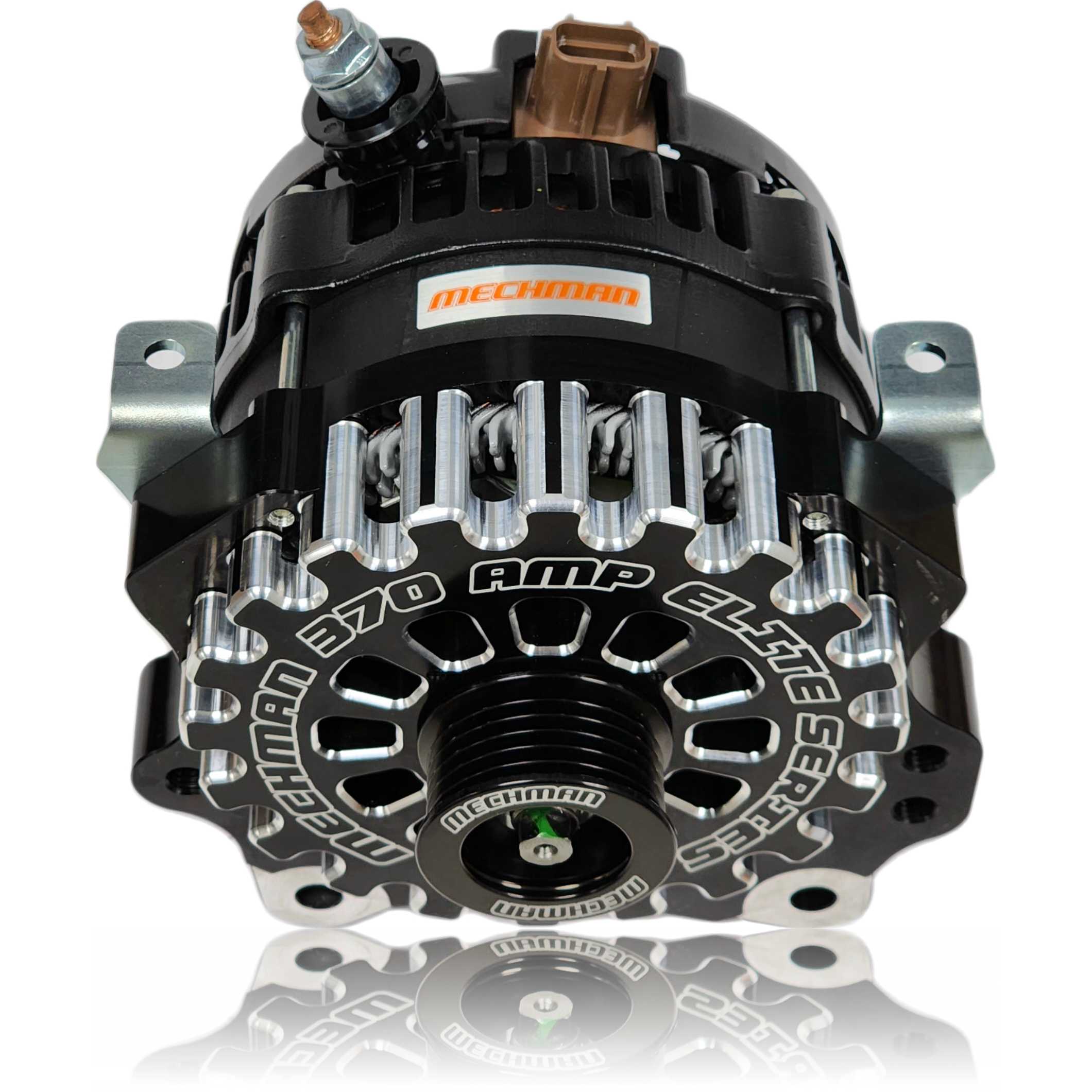 370-amp Billet V-mount alternator for SOHC Ford Modular Engines