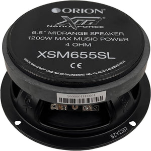 Orion XTR XSM655SL Ultra Efficient Slim 6.5” Mid-Range Bullet Loudspeakers W/Grills 4 Ohm