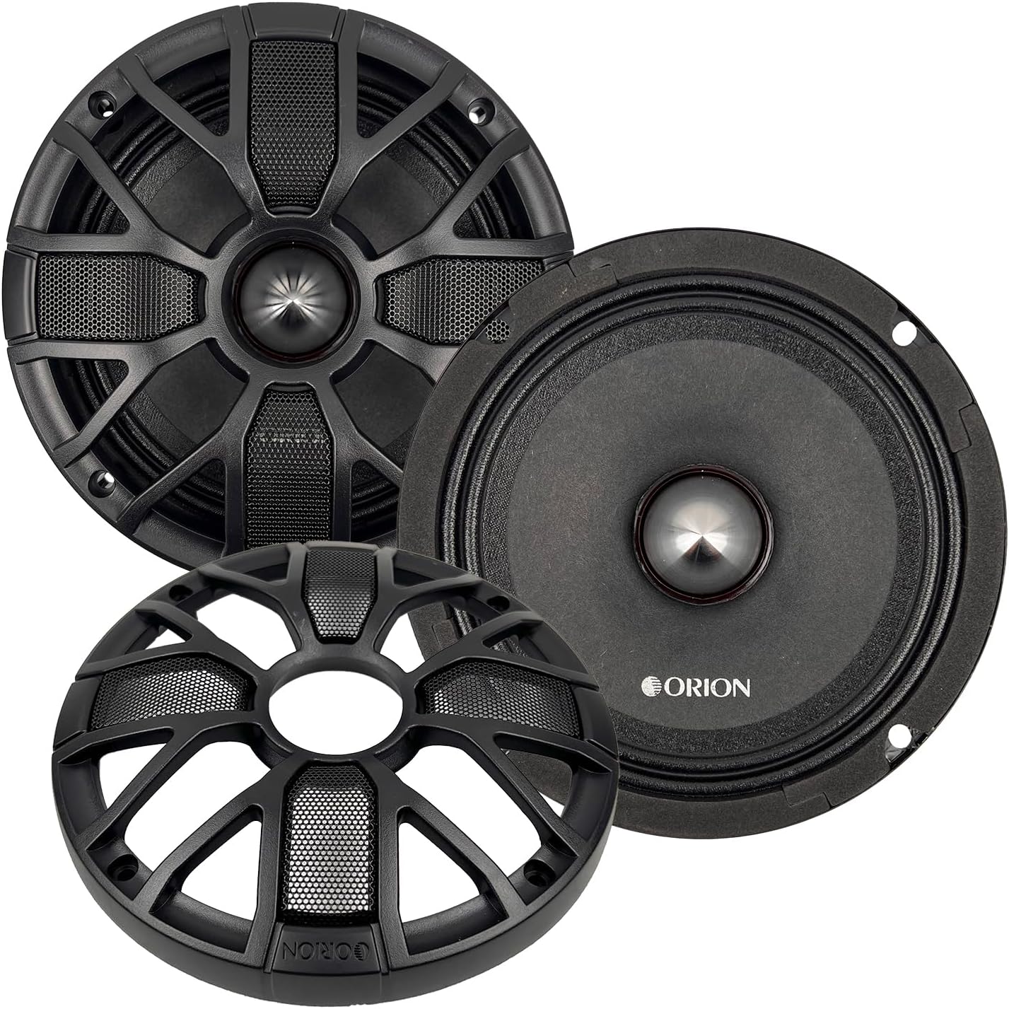 Orion XTR XSM655SL Ultra Efficient Slim 6.5” Mid-Range Bullet Loudspeakers W/Grills 4 Ohm