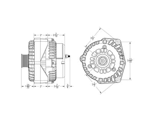 240 amp high output GM Truck / SUV alternator w/ 4 pin oval plug