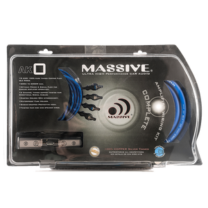 AK0 - 0 AWG FULL WIRE KIT SILVER TINNED 100% O2 FREE PURE TWISTED COPPER by Massive Audio®