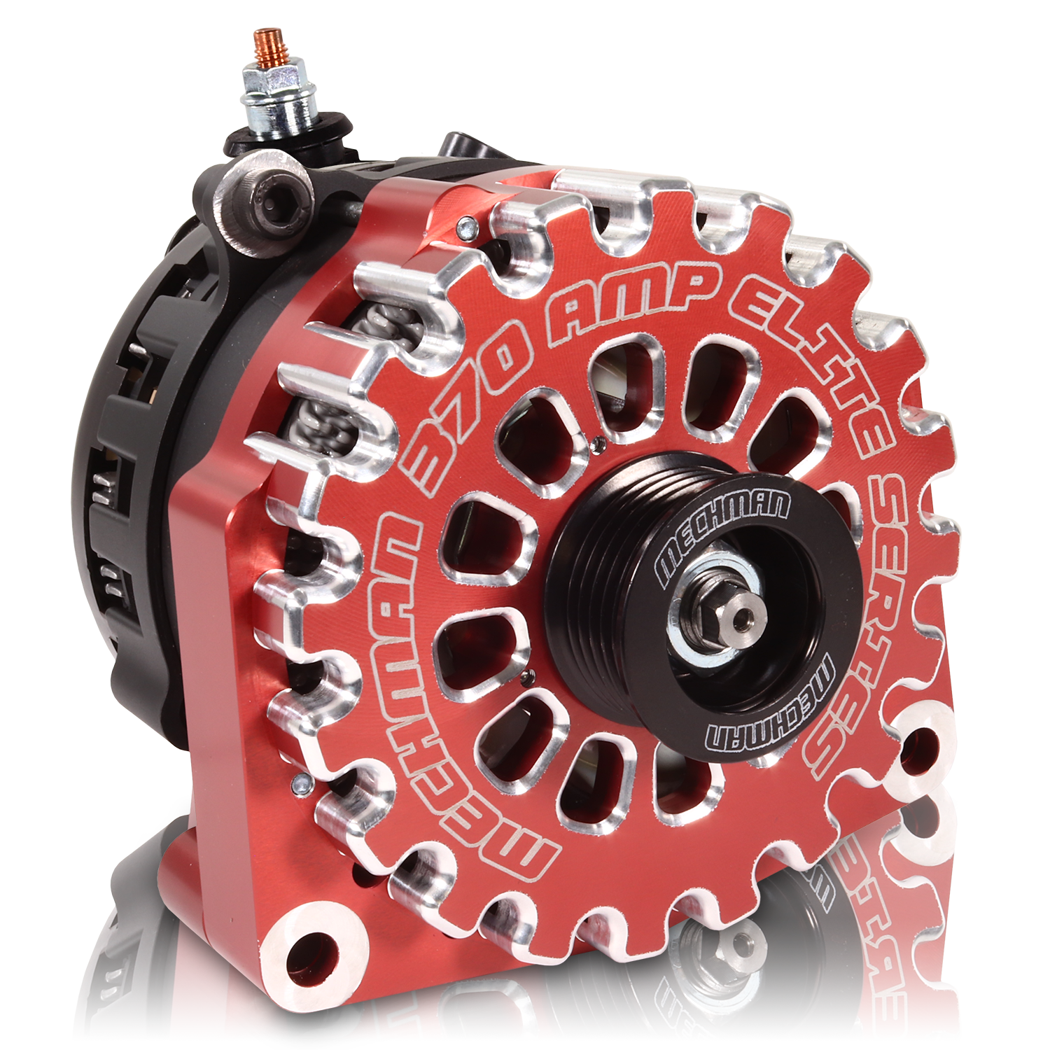 High output 370 Amp Red Billet  Alternator for 14-18 GM Silverado Sierra Suburban Tahoe Escalade