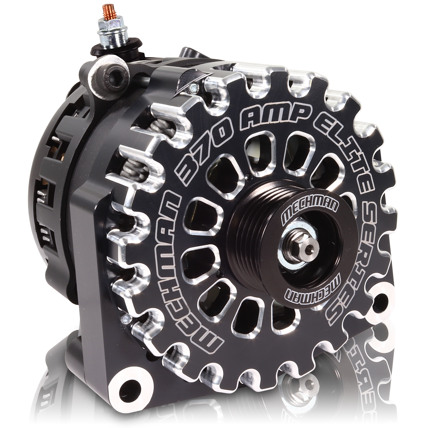 High output 370 Amp Black Billet  Alternator for 14-18 GM Silverado Sierra Suburban Tahoe Escalade