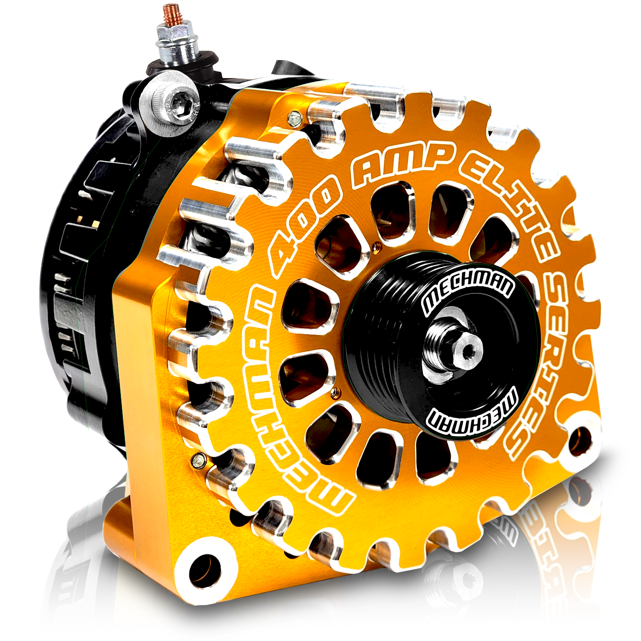 High output 400 Amp Orange Billet  Alternator for 14-18 GM Silverado Sierra Suburban Tahoe Escalade