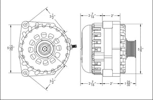 High output 400 Amp Black Billet  Alternator for 14-18 GM Silverado Sierra Suburban Tahoe Escalade