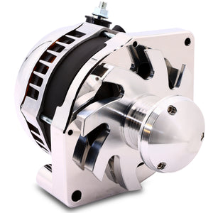 320 amp GM one wire alternator (12SI bolt pattern) with March Pulley /Fan - Polished