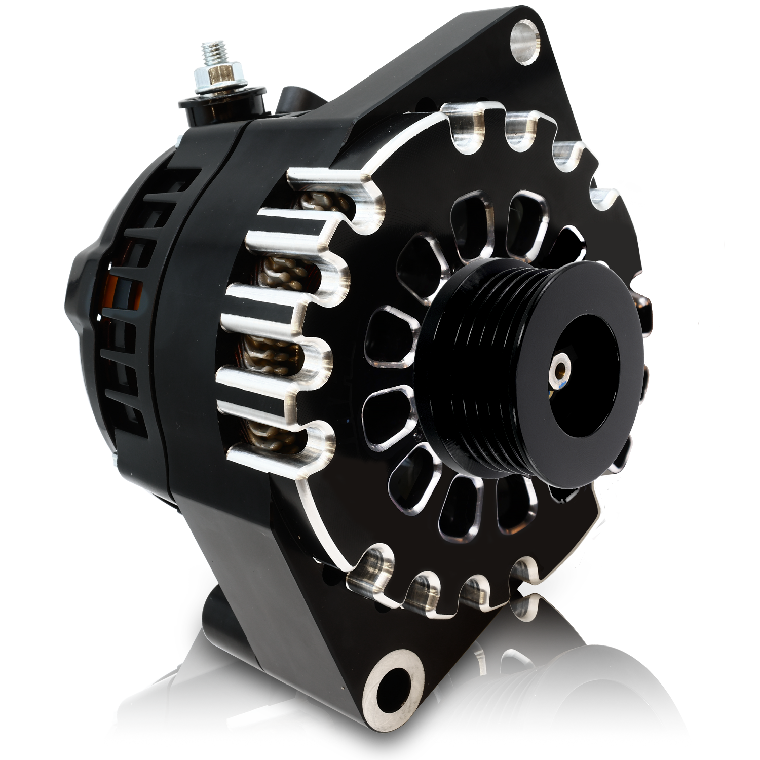 S Series Billet 240A racing alt - 6/12 Ford 6S  - Black