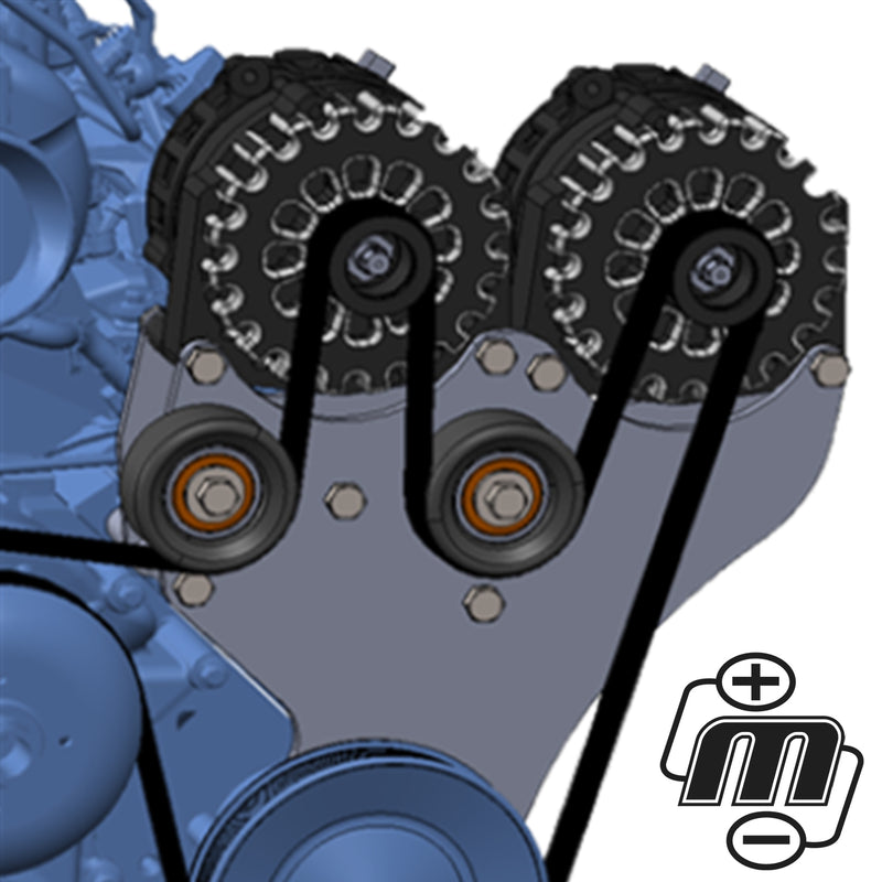 Dual Bracket Black 05-13 GM Trucks w/4.8L, 5.3L, 6.0L & 6.2L (Includes 1 x B8302370B & 1 x B8206400B)