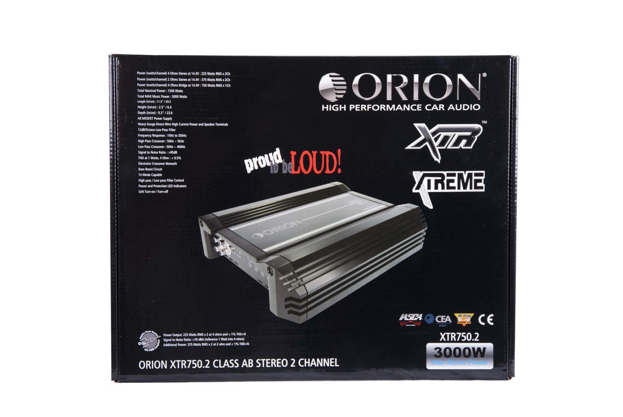 ORION XTR XTR750.2, 2 CHANNEL AMPLIFIER 750 WATTS RMS W/X-OVER