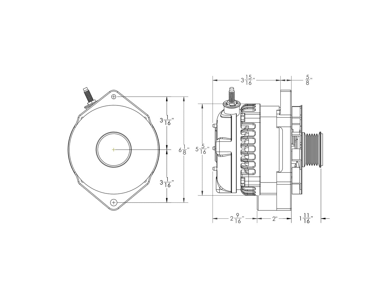 S Series  240 Amp Alternator with 6.15