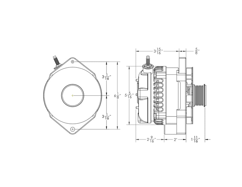 S Series  240 Amp Alternator with 6.15