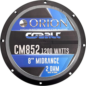 Orion CM852 8 Inch 2 Ohm Midrange Speaker 300 Watts RMS