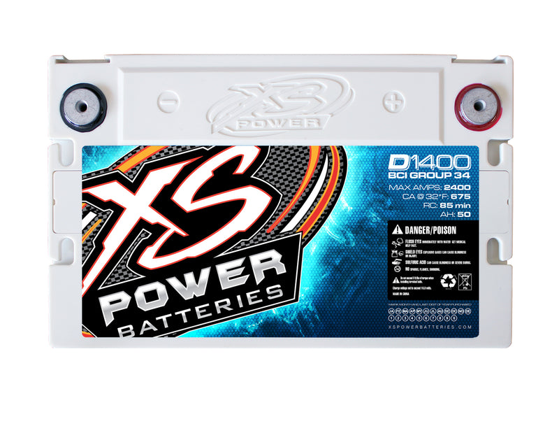 XS Power D1400 14v AGM Battery, Max Amps 2400A