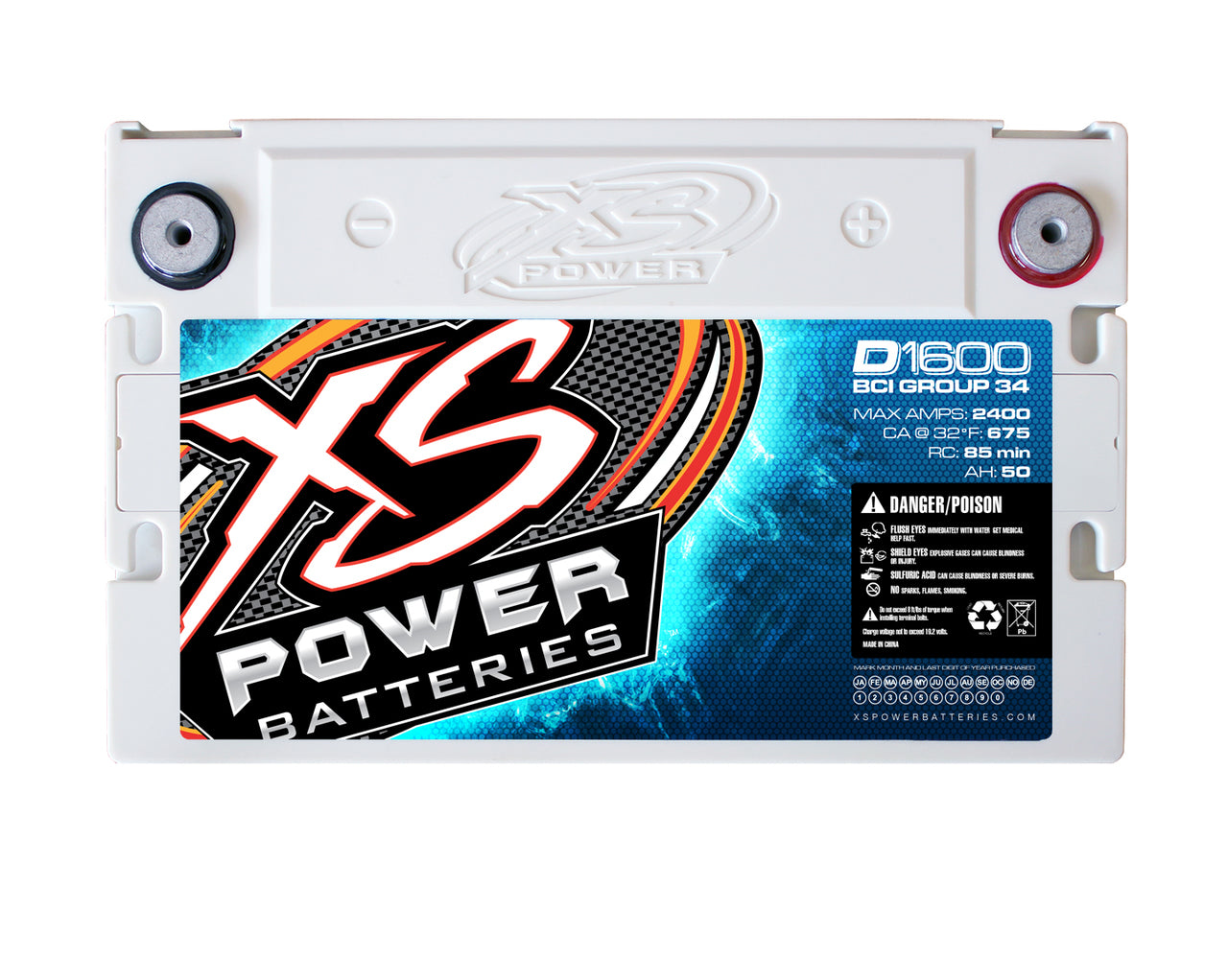 XS Power D1600 16v Battery, Max Amps 2400A