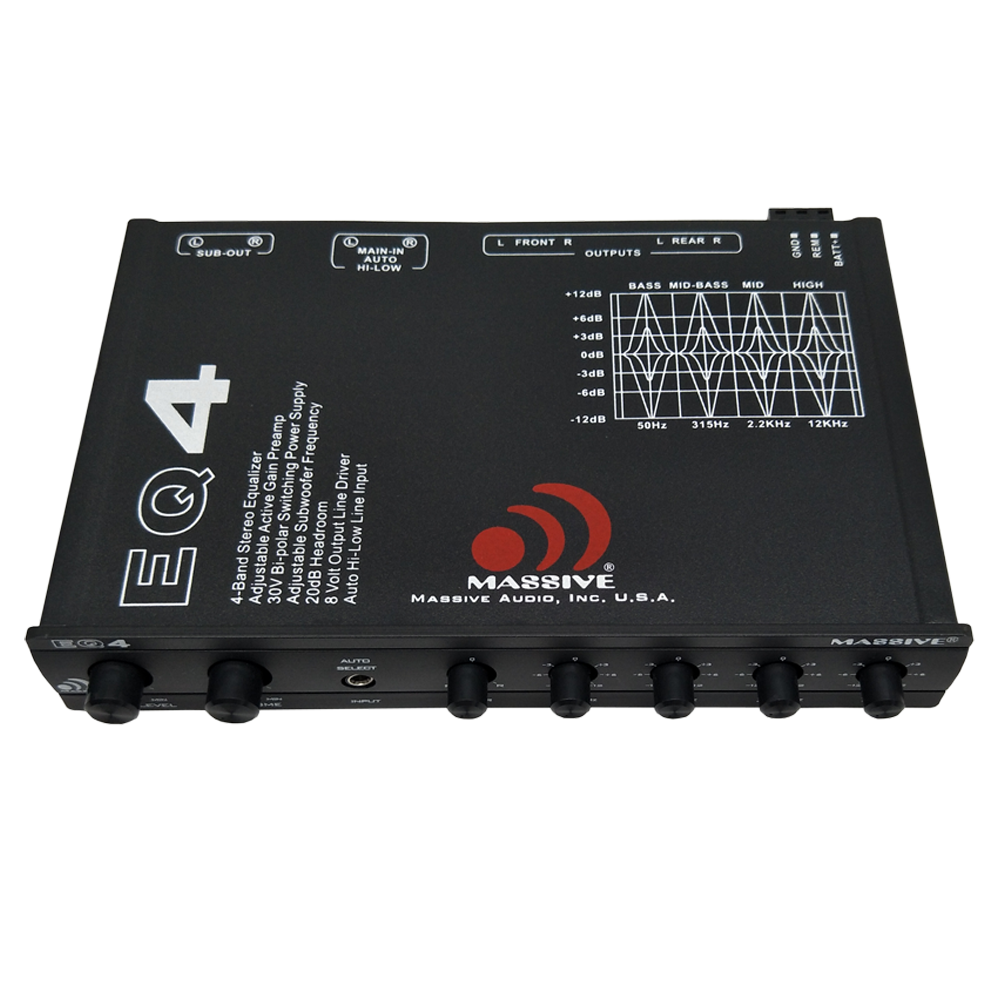 EQ4 - 4 BAND CAR AUDIO GRAPHIC EQUALIZER by Massive Audio®