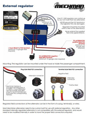 Adjustable External Regulator w/ 2 Pin Alt Harness