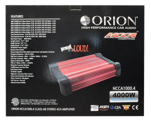 ORION HCCA1000.4 HCCA Series 1000W RMS 4-Channel Class-AB Amplifier