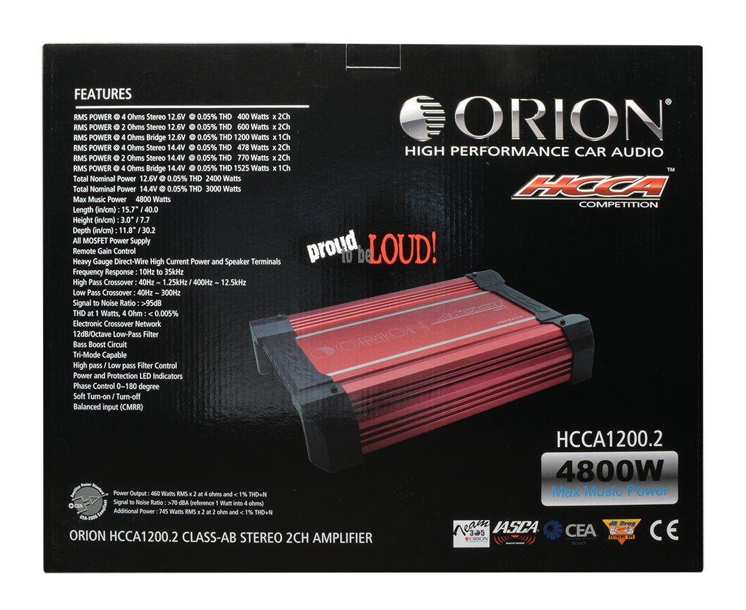 ORION HCCA1200.2 HCCA Series 1200W RMS 2-Channel Class-AB Amplifier