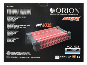 ORION HCCA1500.2 HCCA Series 1500W RMS 2-Channel Class-AB Amplifier