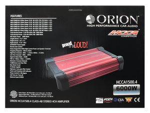 ORION HCCA1500.4 HCCA Series 1500W RMS 4-Channel Class-AB Amplifier