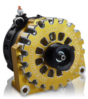 High Output 400A large case BILLET alternator for 2001-2007 GM truck 6.6l Diesel - side output stud - GOLD