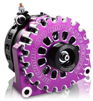 High Output 400A large case BILLET alternator for 2001-2007 GM truck 6.6l Diesel - side output stud - PURPLE