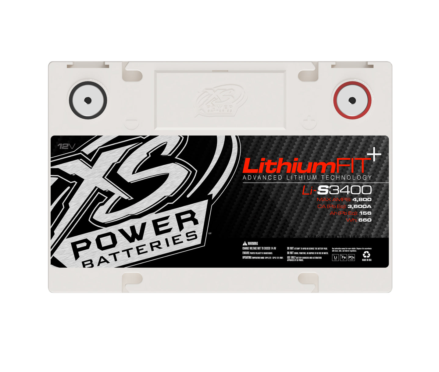 Li-S3400 XS Power 12VDC Lithium Racing Battery 4800A 52Ah Group 34