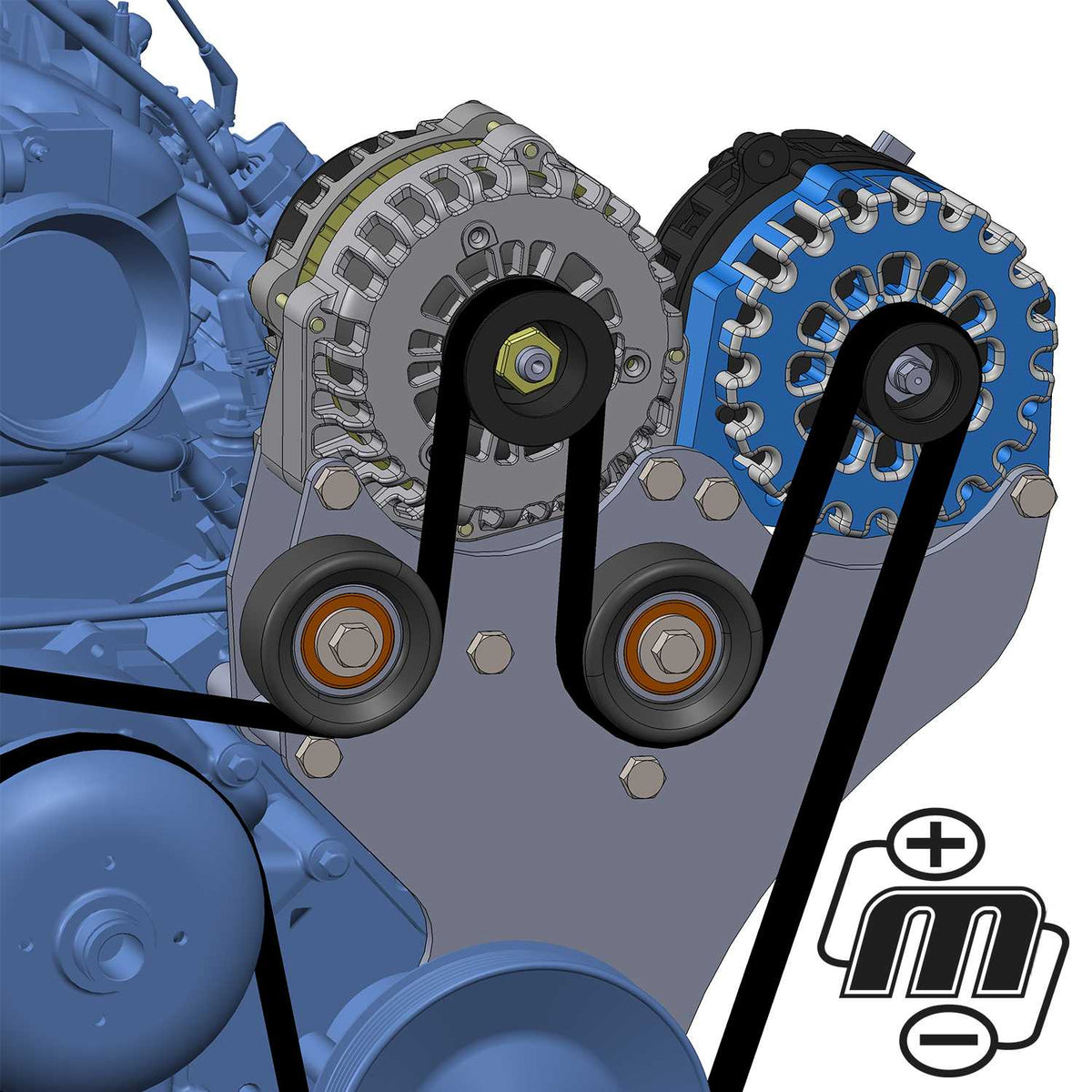 Kit Alt Mechman 400 Amp Black Dual Alternator Kit for 1999 - 2013 GM Trucks ...