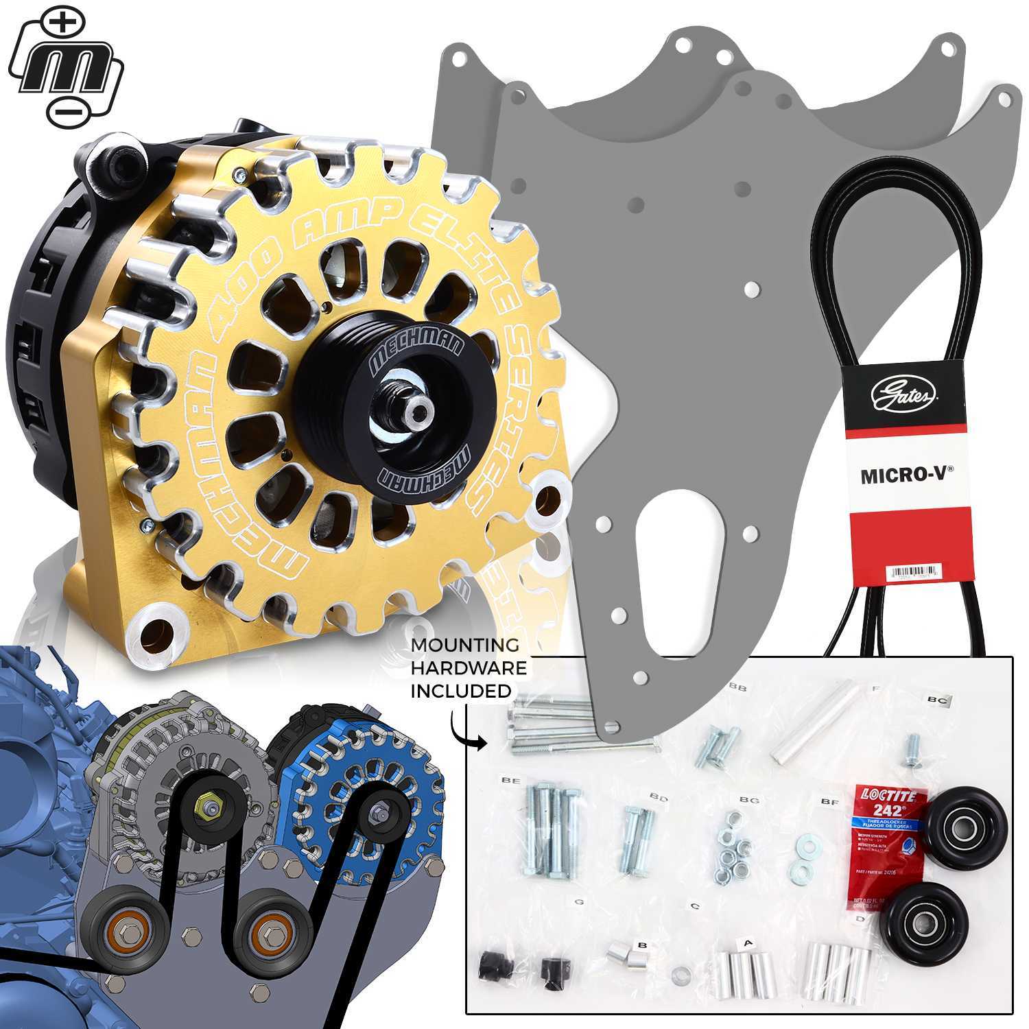 Mechman 400 Amp Gold Dual Alternator Kit for 1999 - 2013 GM Trucks