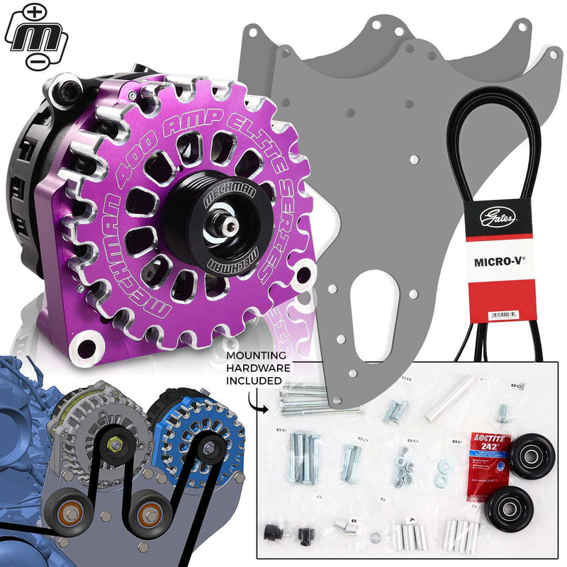 Mechman 400 Amp Purple Dual Alternator Kit for 1999 - 2013 GM Trucks