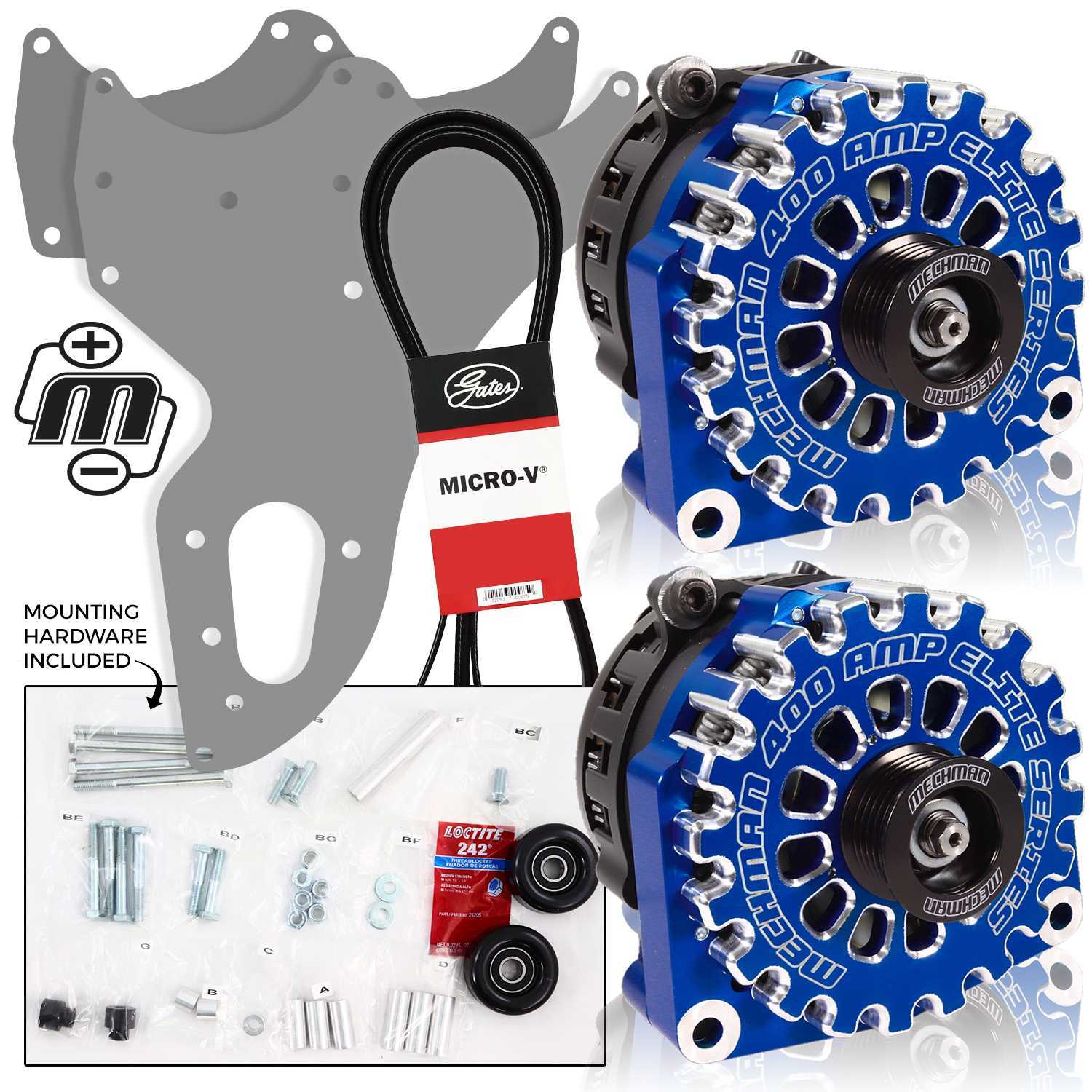 Mechman 800 Amp Dark Blue Dual Alternator Kit for 1999 - 2004 GM Trucks